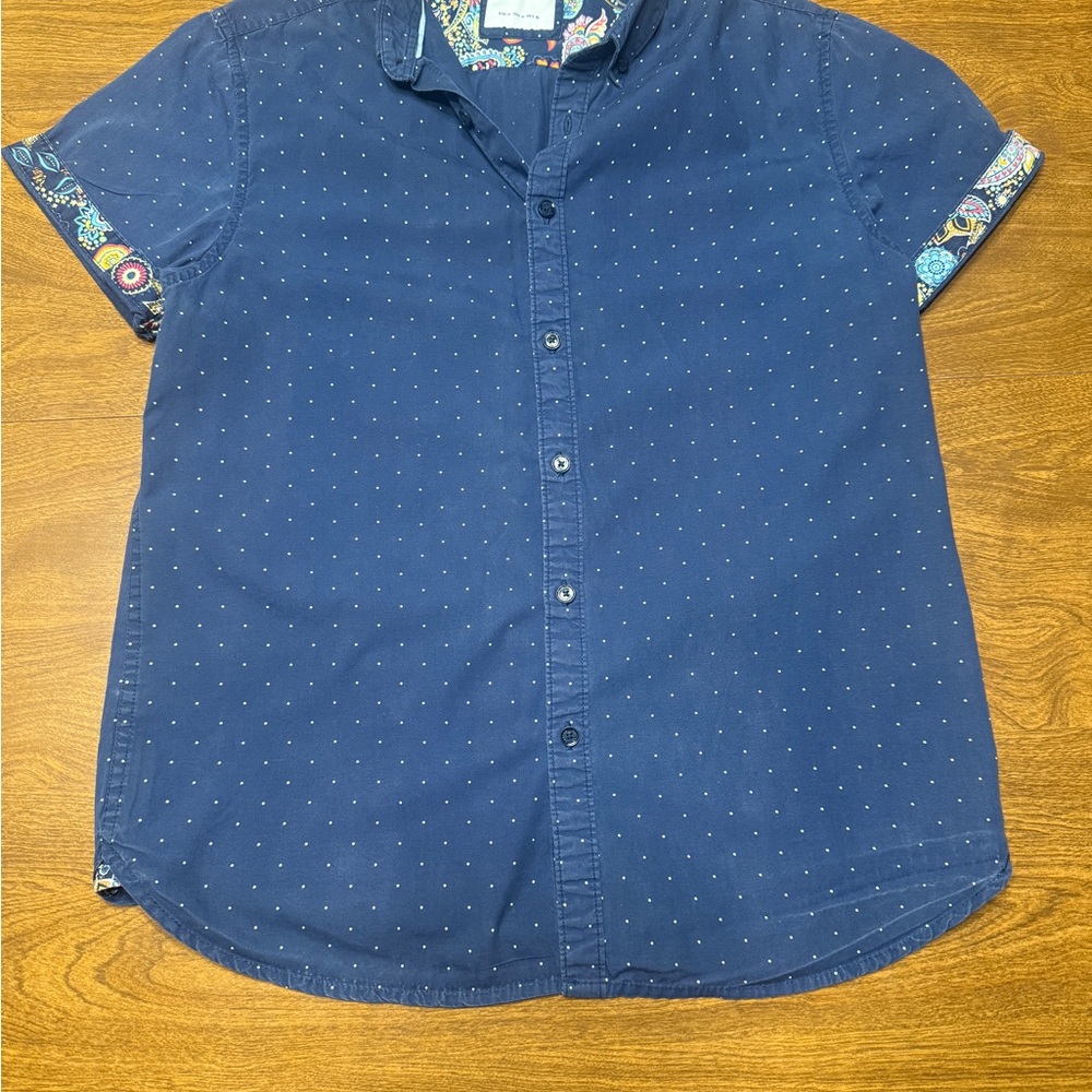 Cactus Dark Blue Casual Button Down Shirt